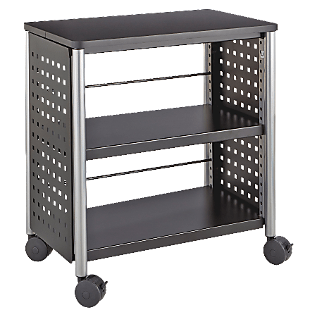 Safco Scoot Personal Contemporary Design Bookcase - 25" x 15.5" x 27" - 2 Shelve(s) - Material: Steel, Particleboard - Finish: Black, Laminate, Powder Coated