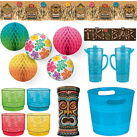 Amscan Tiki Bar Decorating Kit Multicolor - Office Depot