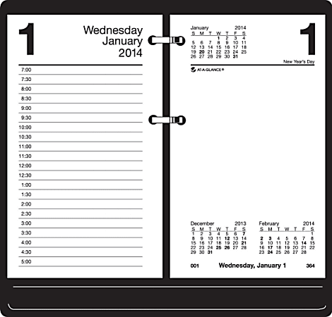 AT-A-GLANCE® Desk Calendar Refill, 3 1/2" x 6", January-December 2014