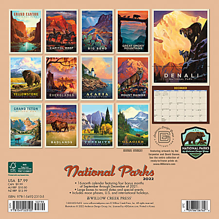 Willow Creek Press Calendar National Parks - Office Depot
