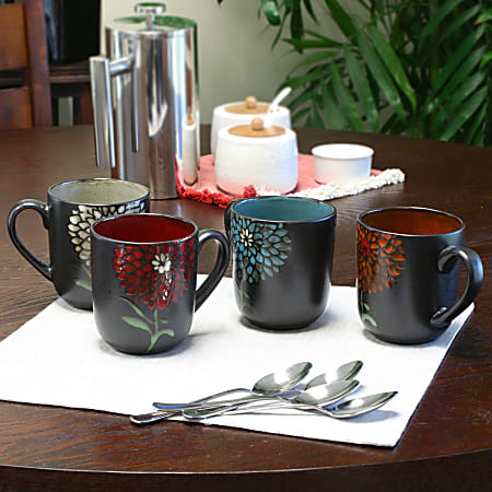 Gibson Home Gardenia Cafe 4 Piece Mug Set 16 Oz Assorted Colors - ODP  Business Solutions