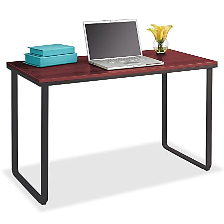 Safco Steel Workstation - Laminated Rectangle Top - U-shaped Base - 47.25" Table Top Width x 24" Table Top Depth - 28.75" Height x 47.25" Width x 24" Depth - Assembly Required - Cherry - Fiberboard, Steel
