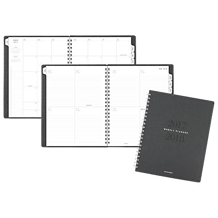 AT-A-GLANCE® Collection 13-Month Academic Weekly/Monthly Planner, 8 1/2" x 11", Heather Gray, July 2017 to July 2018