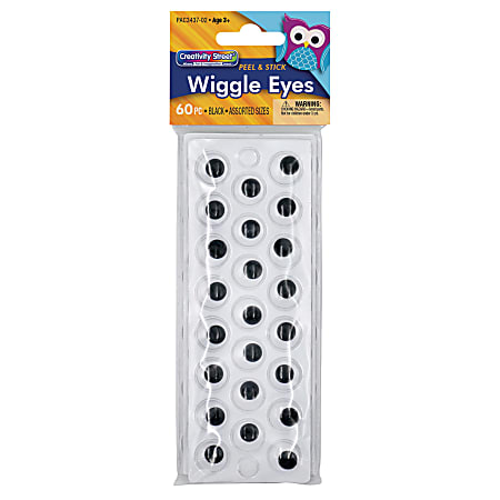 Creativity Street Peel Stick Wiggle Eyes Black 60 Eyes Per Pack Set Of 6  Packs - Office Depot