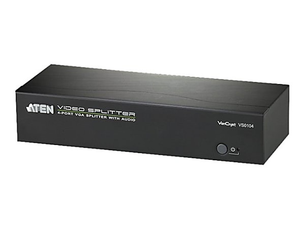 ATEN 4-Port VGA Splitter with Audio - 450 MHz to 450 MHz - Audio Line In - Audio Line Out - Serial Port - VGA In - VGA Out