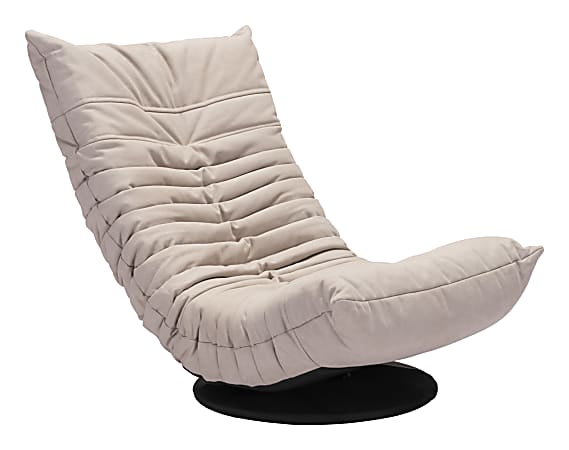 Zuo® Modern Down Low Swivel Chair, Beige/Black