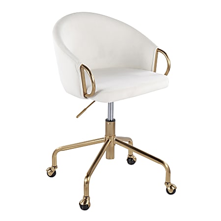 LumiSource Claire Task Chair, Cream/Gold