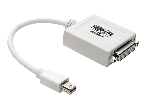 Tripp Lite 6in Mini DisplayPort to DVI Adapter Converter mDP to DVI-I M/F 6" - Video converter - DisplayPort - DVI - white