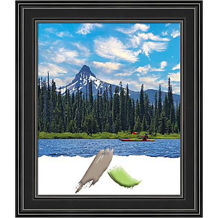 Amanti Art Picture Frame, 26" x 30", Matted For 20" x 24", Ridge Black