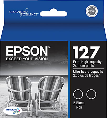 Epson® 127 DuraBrite® Extra-High-Yield Black Ink Cartridges, Pack