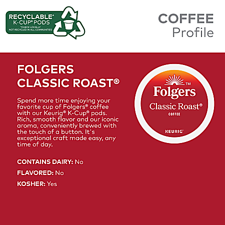 Folgers Single Serve Coffee K Cup Classic Roast Carton Of 96 4 x