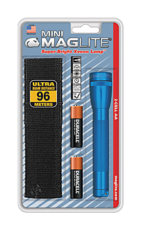 Mag Mini AA High Intensity Flashlight with Holster - Lamp - AA - Aluminum - Blue