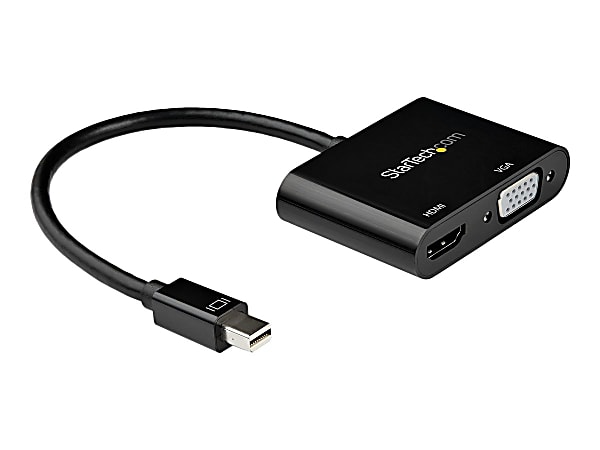 StarTech.com Mini DisplayPort to HDMI VGA Adapter - mDP 1.2 HBR2 to HDMI 2.0 4K 60Hz or VGA Video Monitor Converter - TB2 Compatible