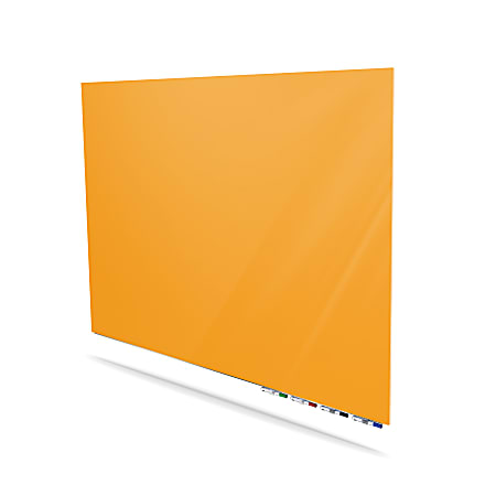 Ghent Aria Low Profile Magnetic Dry-Erase Whiteboard, Glass, 48” x 72”, Marigold
