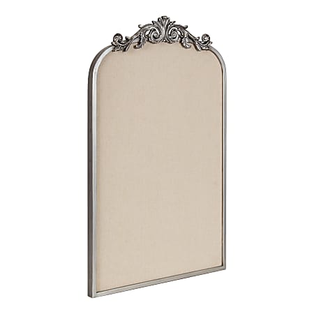 Kate and Laurel Arendahl Non-Magnetic Arch Framed Pinboard, 31" x 19", Beige, Silver Metal Frame