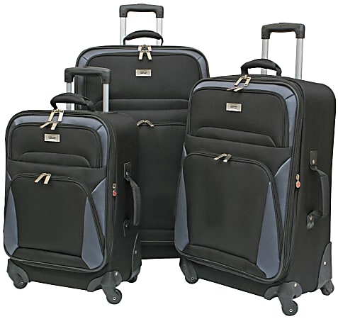 Geoffrey Beene Brentwood 3-Piece Luggage Set, Black