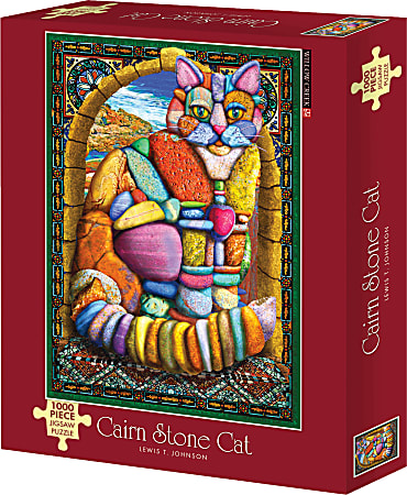 Willow Creek Press 1,000-Piece Puzzle, Cairn Stone Cat