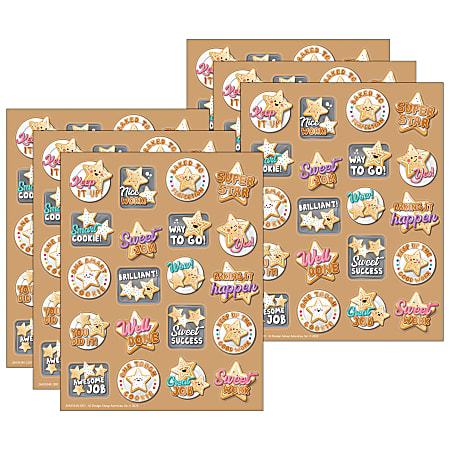 Eureka Scented Stickers, Medium, Star Cookies Sugar Cookie, 80 Stickers Per Pack, Bundle Of 6 Packs