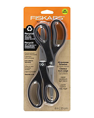 Fiskars® Office Scissors, 8", Black, Pack Of 2