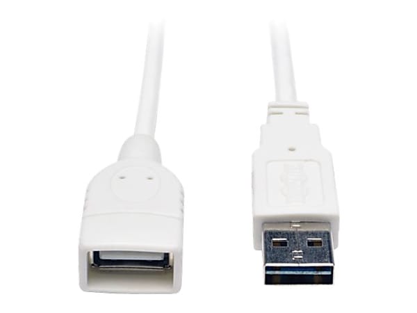 Eaton Tripp Lite Series Universal Reversible USB 2.0 Extension Cable (Reversible A to A M/F), White, 10 ft. (3.05 m) - USB extension cable - USB (F) to USB (M) - USB 2.0 - 10 ft - molded - white