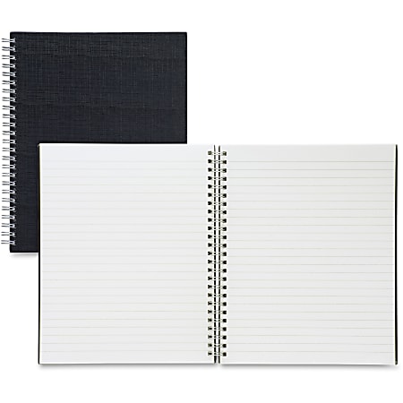 Sparco Twin-wire 9x7 Linen Notebook - 80 Pages - Twin Wirebound - 7" x 9" - Black Cover - Linen Cover - Soft Cover, Perforated - 1Each