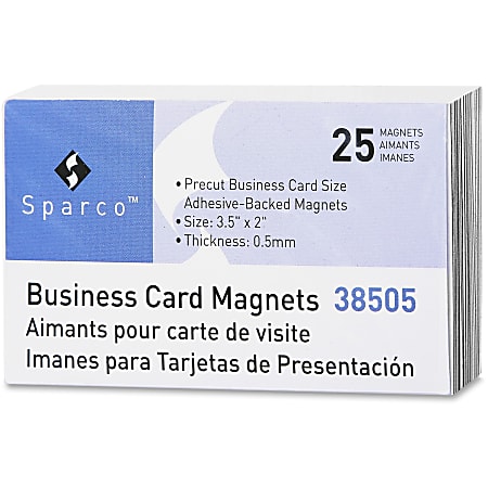 Sparco 38505 Business Card Magnets - Rectangle - Adhesive - 25 / Pack