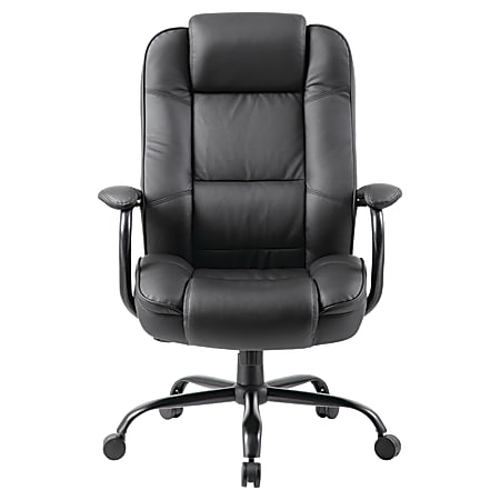 Boss Office Products Heavy Duty Ergonomic LeatherPlus Bonded