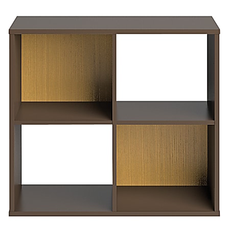 Christopher Lowell Integr8 Bookcase Without Feet, 4-Cube , Bronze Mist/Nexus Oak