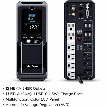 CyberPower CP1350AVRLCD3 Intelligent LCD UPS Systems CyberPower CP1350AVRLCD3 Intelligent LCD UPS Systems
