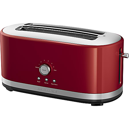 KitchenAid 4-Slice Long Slot Toaster with High Lift Lever - Toast, Browning, Bagel, Reheat, Keep Warm, Frozen - Empire Red
