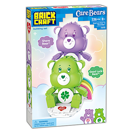 Brickcraft Care Bears Good Luck Bear &amp; Share Bear Building Kit, Multicolor, Kit Of 336 Pieces