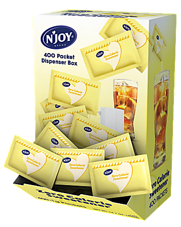 N'JOY® Sucralose Packets With Dispenser, Yellow, Box Of 400