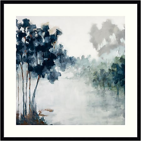 Amanti Art Soft Winter Light And Trees by Jacqueline Ellens Wood Framed Wall Art Print, 33”W x 33”H, Black