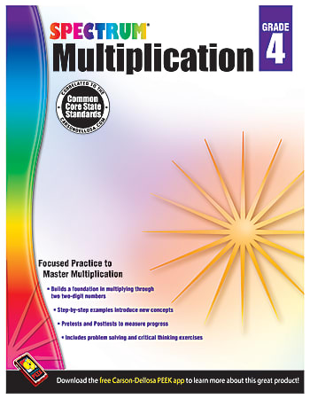 Carson-Dellosa Spectrum Math Workbook, Multiplication, Grade 4