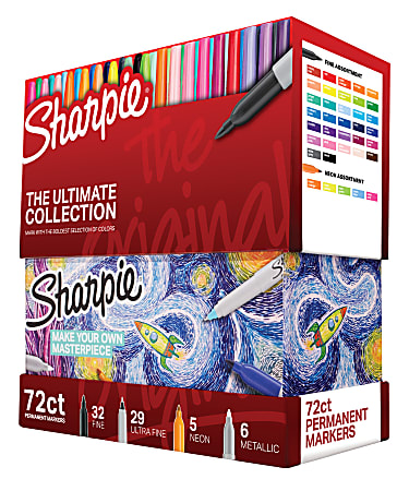 Sharpie® 72-Piece Ultimate Pack, Fine/Ultra Fine Point, Assorted Colors