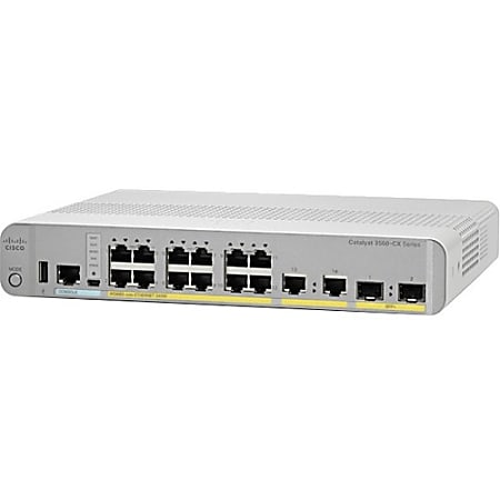 Cisco Catalyst 3560CX-8PT-S Switch - 10 Ports - Manageable - Gigabit Ethernet - 10/100/1000Base-TX - Twisted Pair - Rail-mountable, Rack-mountable
