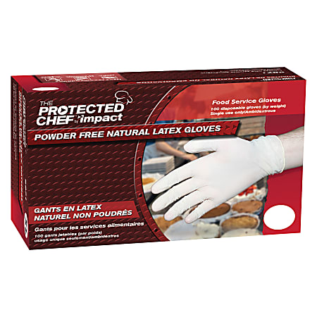 Protected Chef Latex General-Purpose Gloves - Medium Size - Unisex - For Right/Left Hand - Natural - Comfortable, Snug Fit - For Cleaning, Food Handling - 100 / Box - 3 mil Thickness
