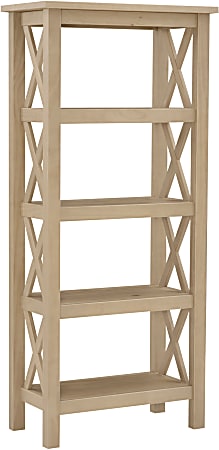 Linon Dallin 55"H 4-Shelf Home Office Bookcase, Driftwood