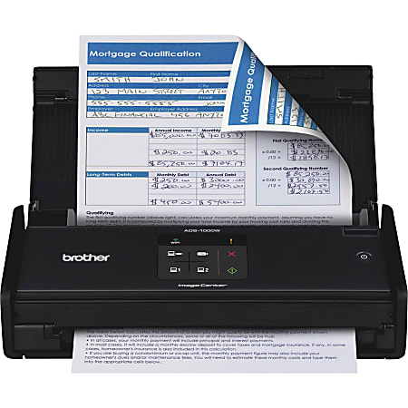 Brother Image Center™ ADS-1000W Compact Color Sheetfed Desktop Scanner