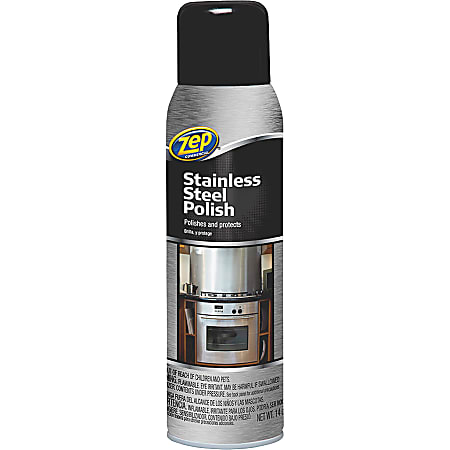 Zep Stainless Steel Polish - 14 fl oz (0.4 quart) - Rust Resistant, Corrosion Resistant, Fade Resistant - Chrome, Black - 12 / Carton