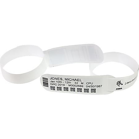 Zebra® Z-Band UltraSoft Wristband Cartridge Kit, 1&quot; x