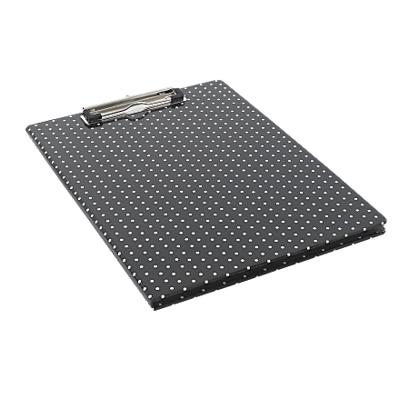 Realspace® Paperboard Padfolio Clipboard, Black Dot