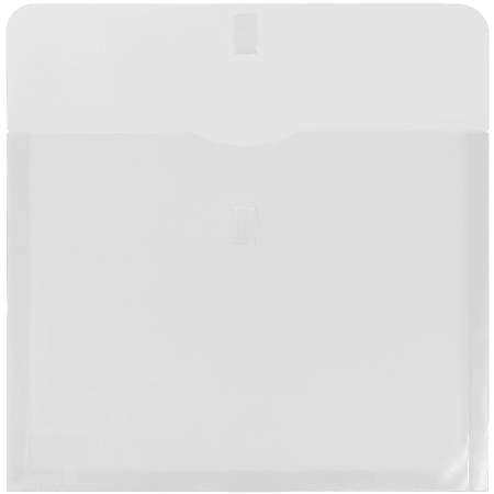 Jam Paper Plastic Envelope with Snap Closure - Letter Booklet - 9 3/4 x 13 - Clear - 12/Pack