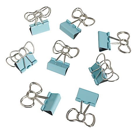 See Jane Work® Binder Clips, Bow Clips, Blue, Pack Of 8