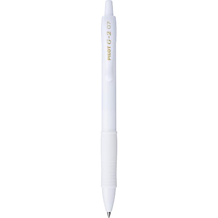 Pilot G2 Edge White Retractable Premium Gel Pen, Fine Point, 0.7mm, White Barrel, Black Ink, Single Pen