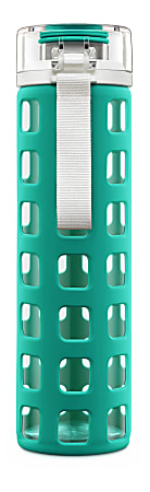 (x2) Ello 20 oz Syndicate Glass Water Bottle w/Protective Sleeve & Lock  Flip Lid