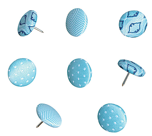 See Jane Work® Fabric Pushpins, Blue, Pack Of 8