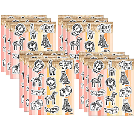 Carson Dellosa Education Stickers, Safari Animals, 72 Stickers Per Pack, Set Of 12 Packs