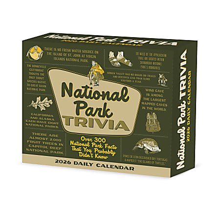 2026 Willow Creek Press Page-A-Day Daily Desk Calendar, 6-1/4" x 5-1/2", National Park Trivia, January To December, 54314