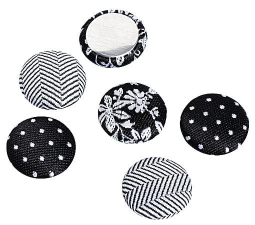 See Jane Work® Magnets, Fabric, Black, Pack Of 6